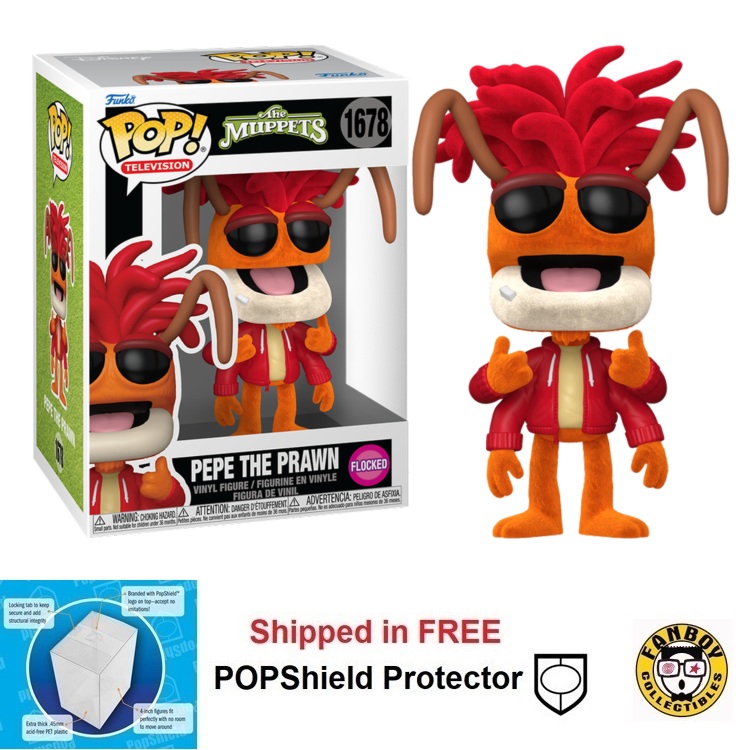 Funko POP TV Muppets Pepe the Prawn #1678 Specialty Series Flocked